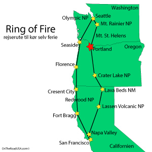 Kort,Rejserute,Portland,Ring of Fire