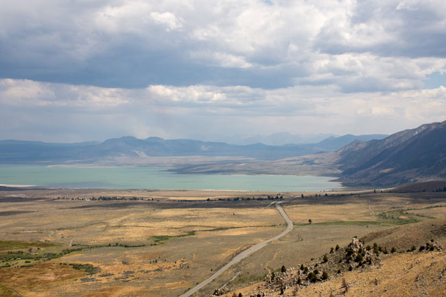 Mono,Lake,Udsigt,Gråvejr,Vej