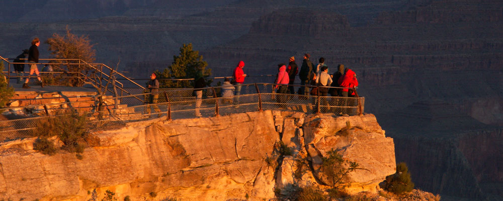 Morgensol,Tilskuere,Klippeafsats,Grand Canyon,Mather Point