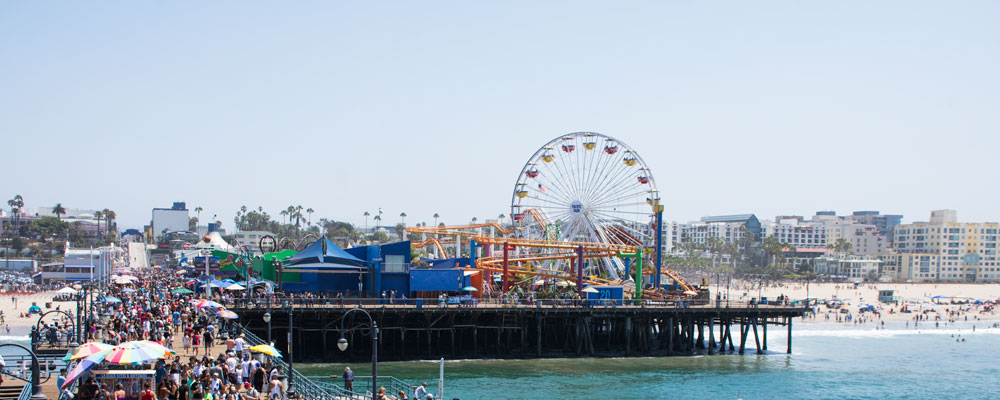 Santa Monica Pier,Solskin,Mennesker,Pacific Park